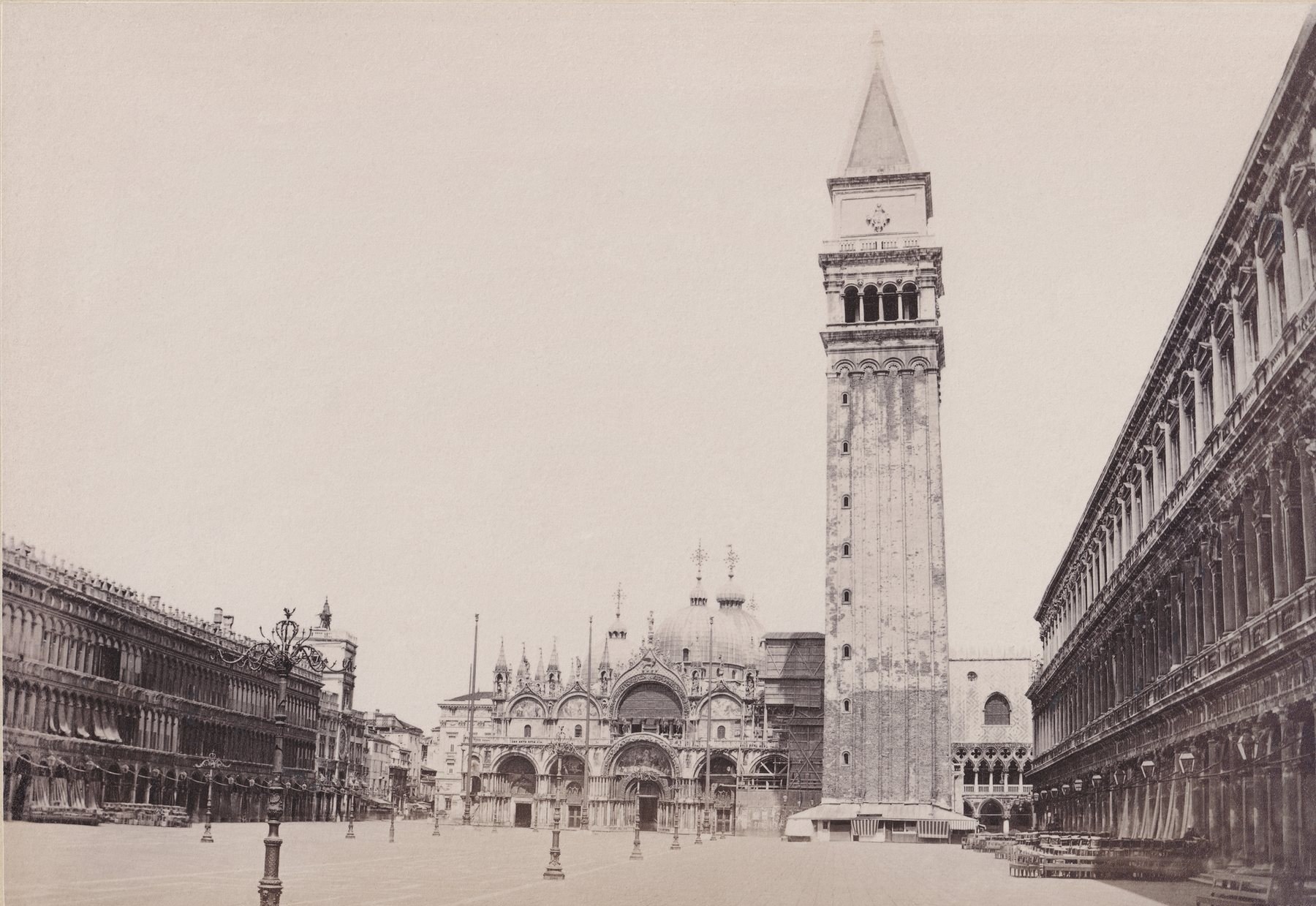 Piazza San Marco and the Campanile bell tower, Venice — vintage photograph