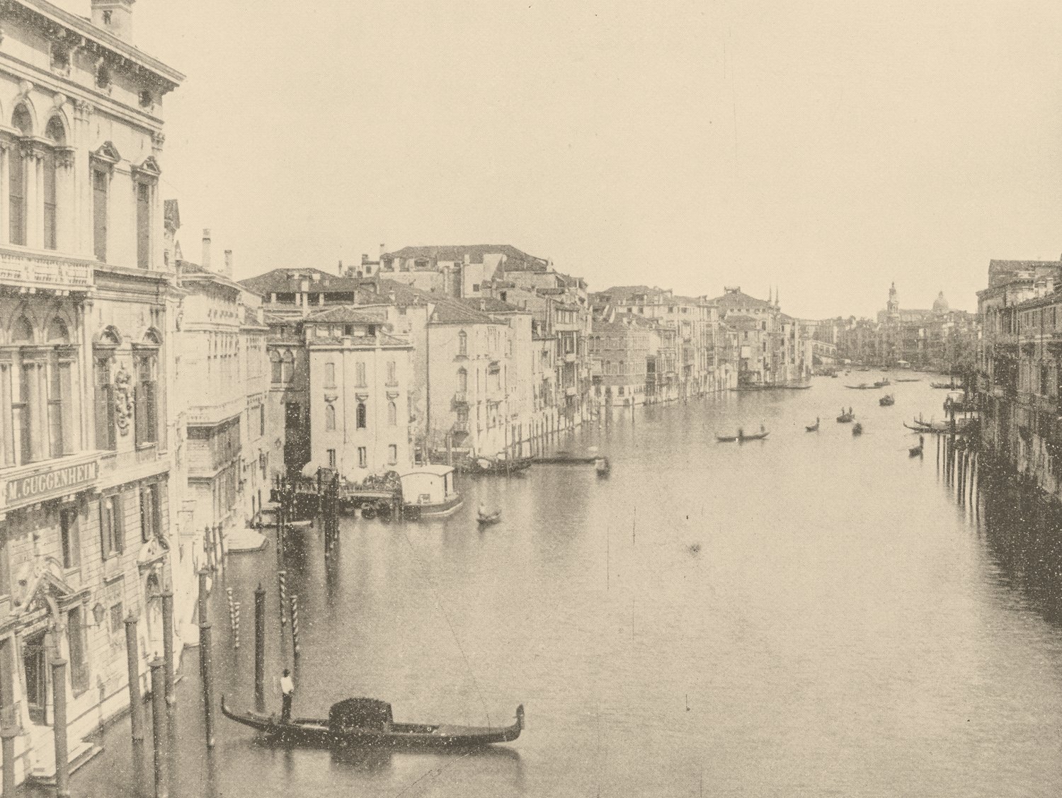 Antique photograph of the Grand Canal, Venice